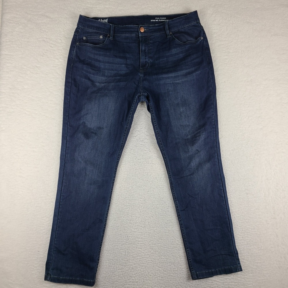 MUGSY Jeans Mens 38x30 Blue Fulton Dark Wash Denim FLX5NFU